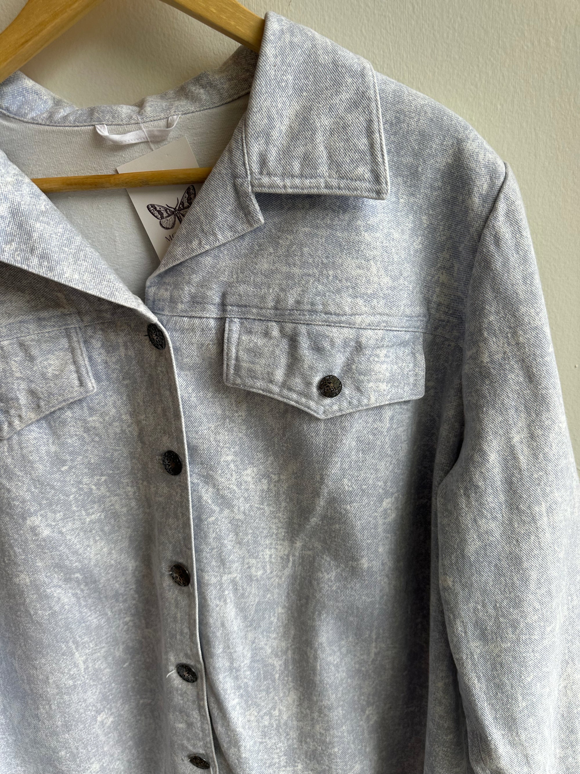 Vintage Faded Denim Shirt Jacket – Size XXL