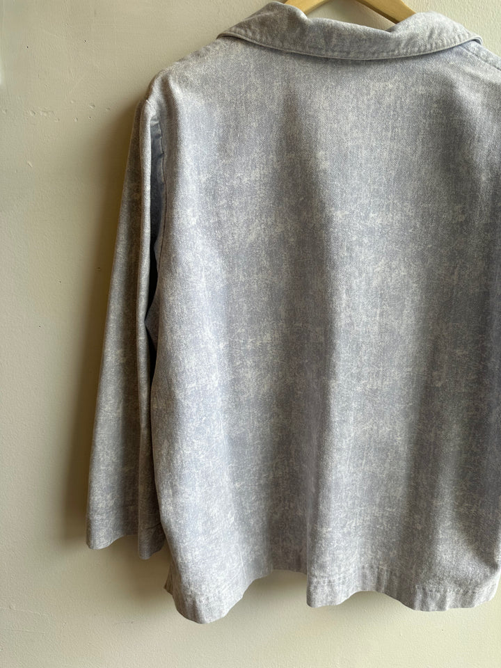 Vintage Faded Denim Shirt Jacket – Size XXL