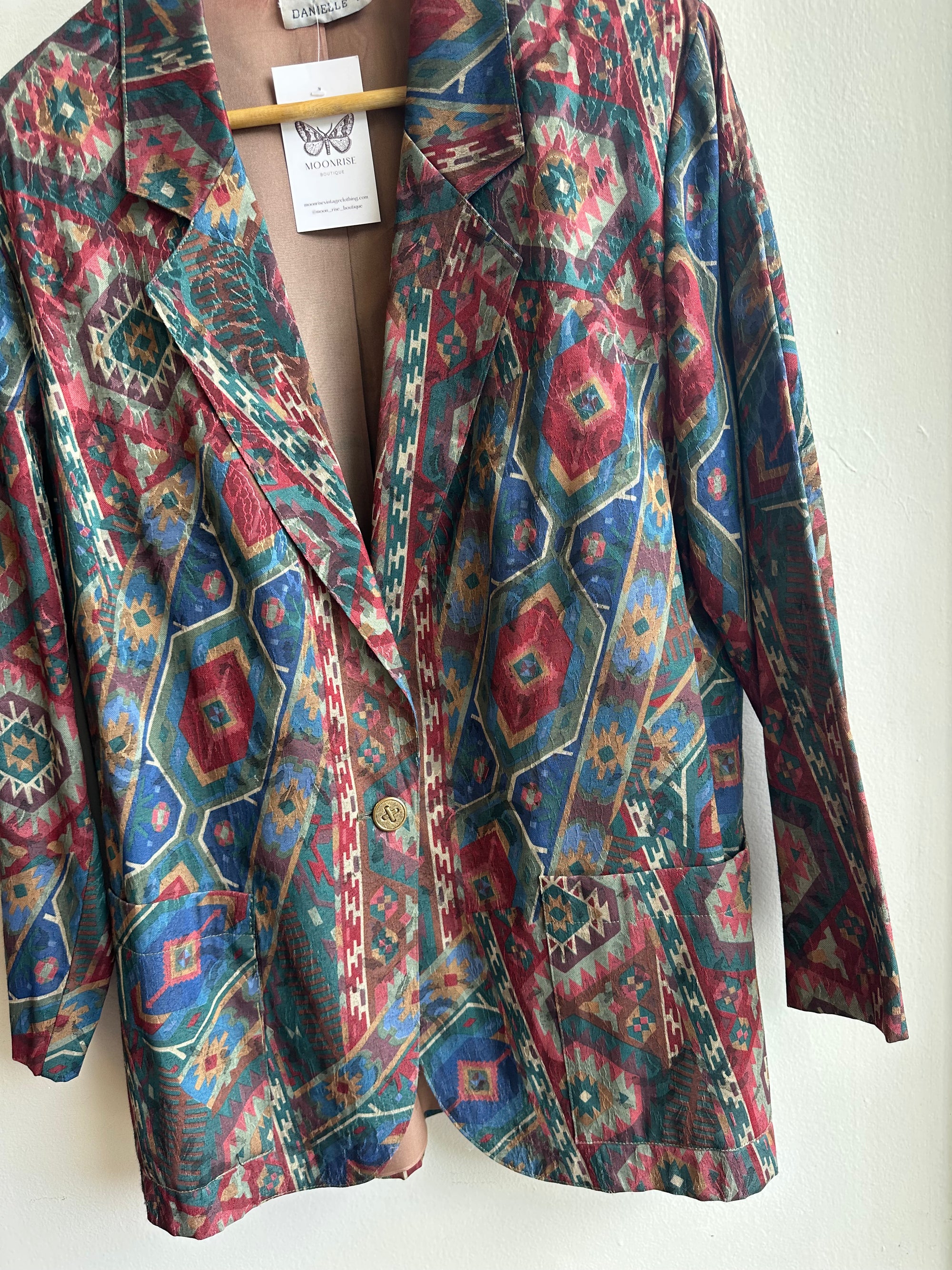 Vintage Danielle B Woven Tribal Blazer – Size L