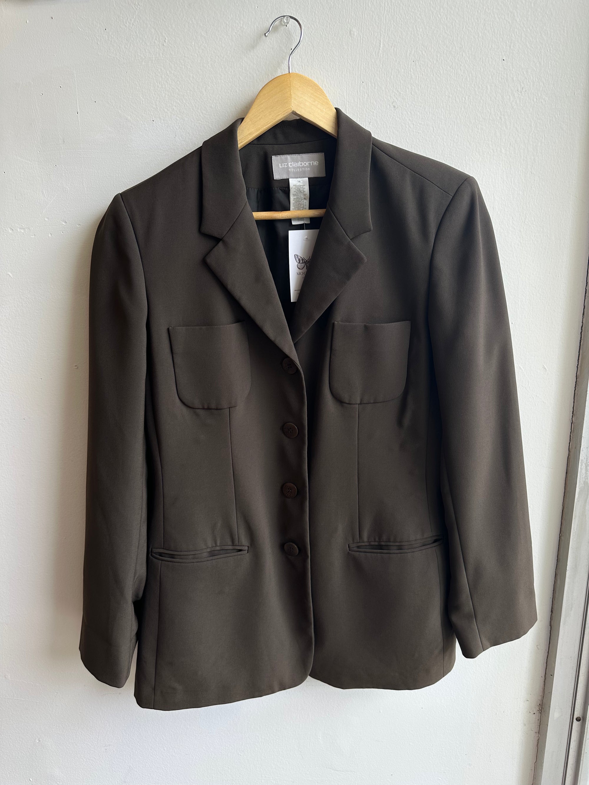 Vintage Liz Claiborne Army Green Blazer – Size 14