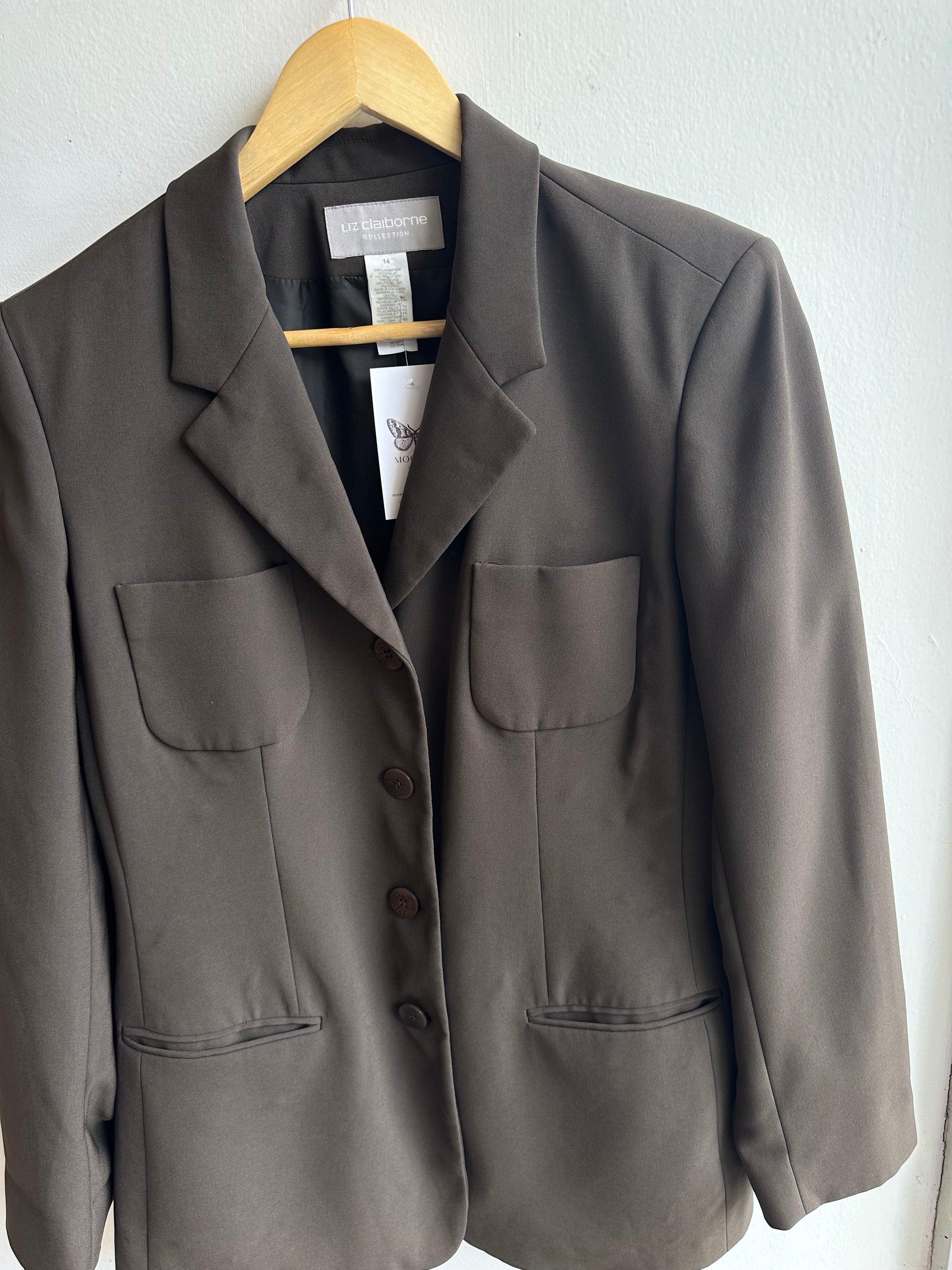 Vintage Liz Claiborne Army Green Blazer – Size 14