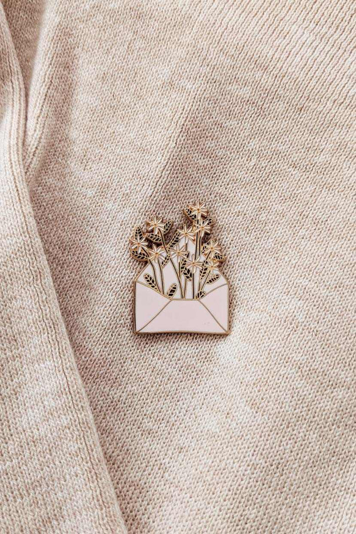 Letter full of flowers Enamel Pin