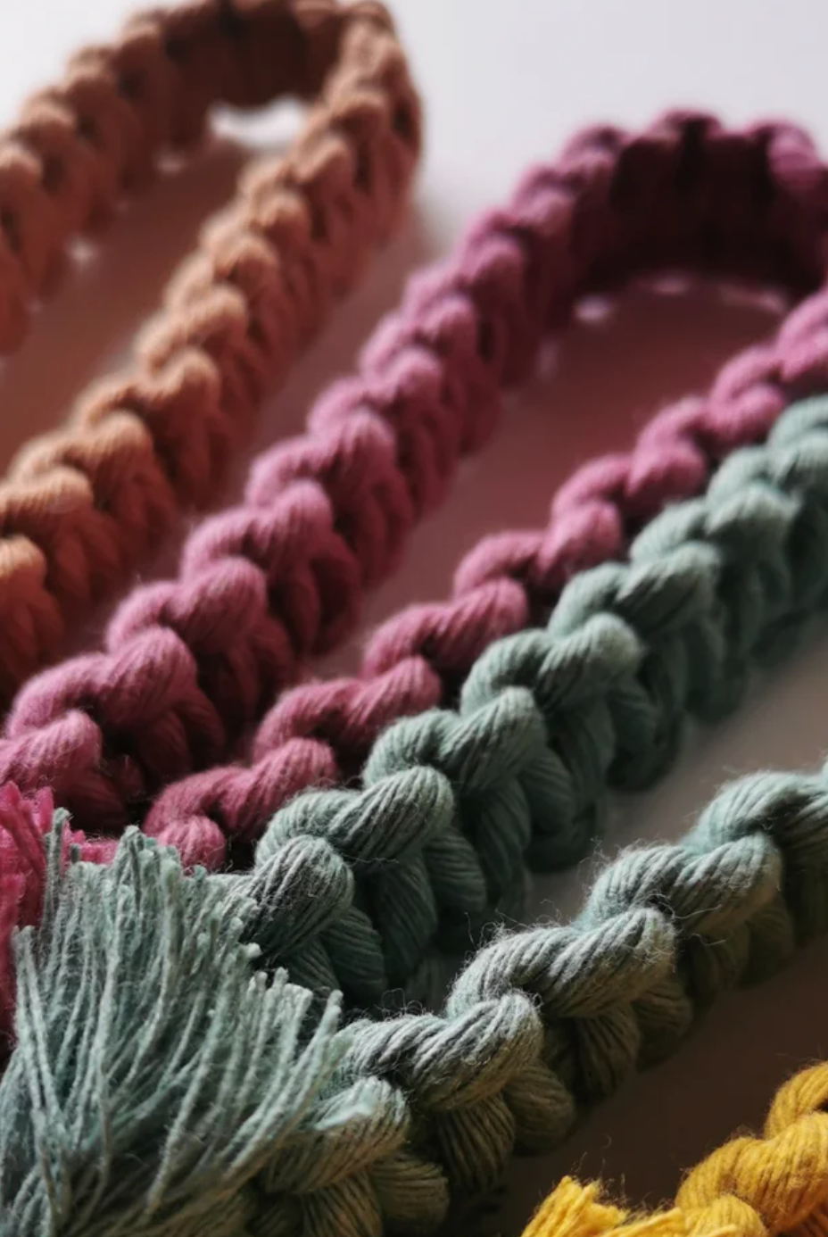 Raw Earth Macrame Key Wristlet
