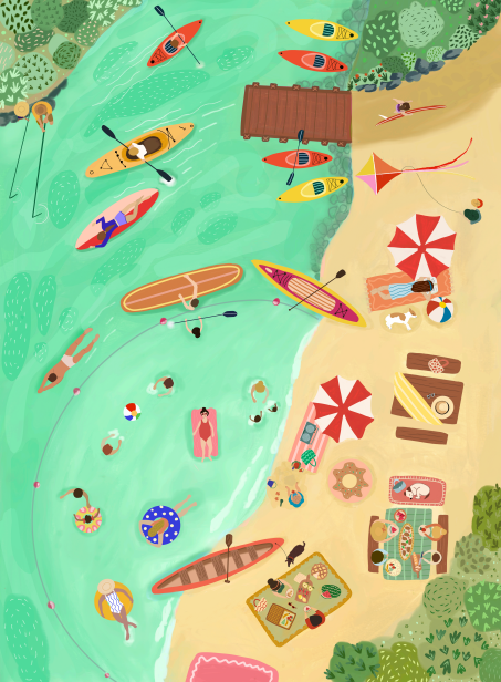 Lake Day | 250 Piece Puzzle | Kids &amp; Adults | Designed in Canada by Nabeela Rumi