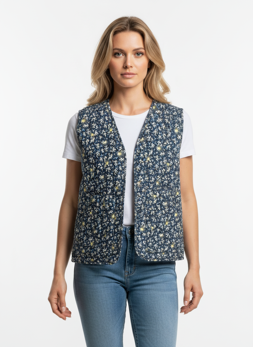 Vintage Floral Quilted Vest