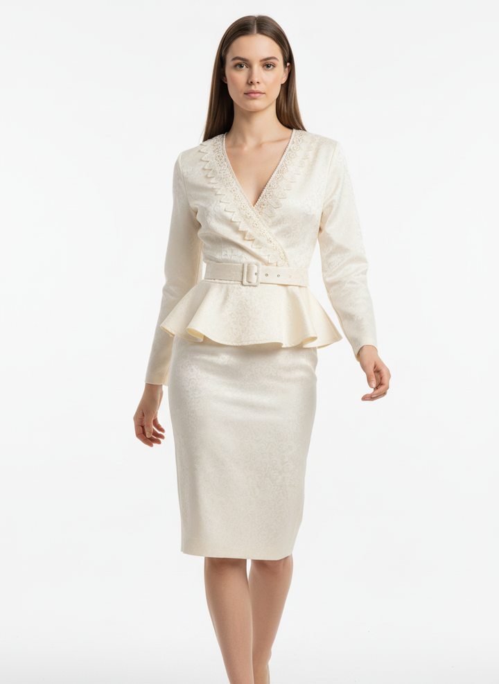 Vintage Lace Peplum Bridal Dress