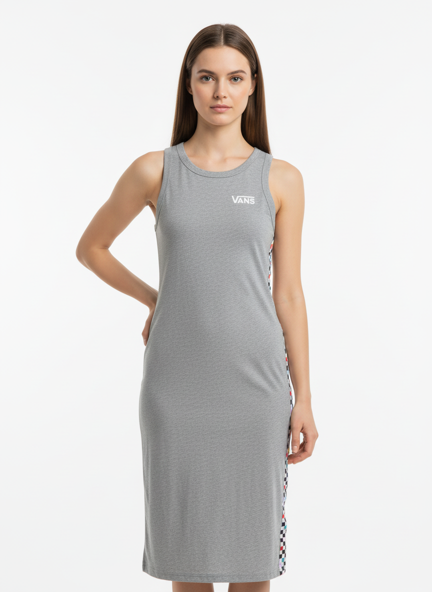Van Checker Stripe Tank Dress
