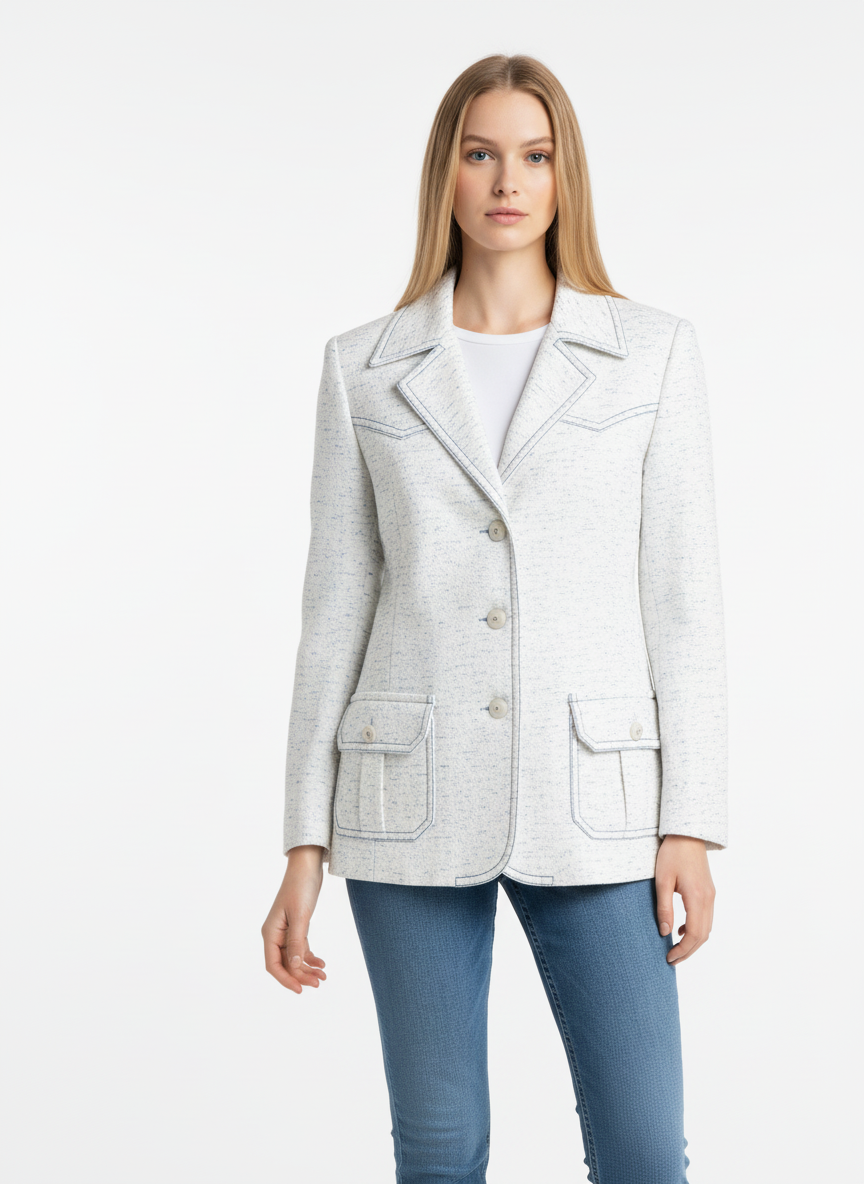 Vintage 70s Ivory Safari Jacket - Made in Canada