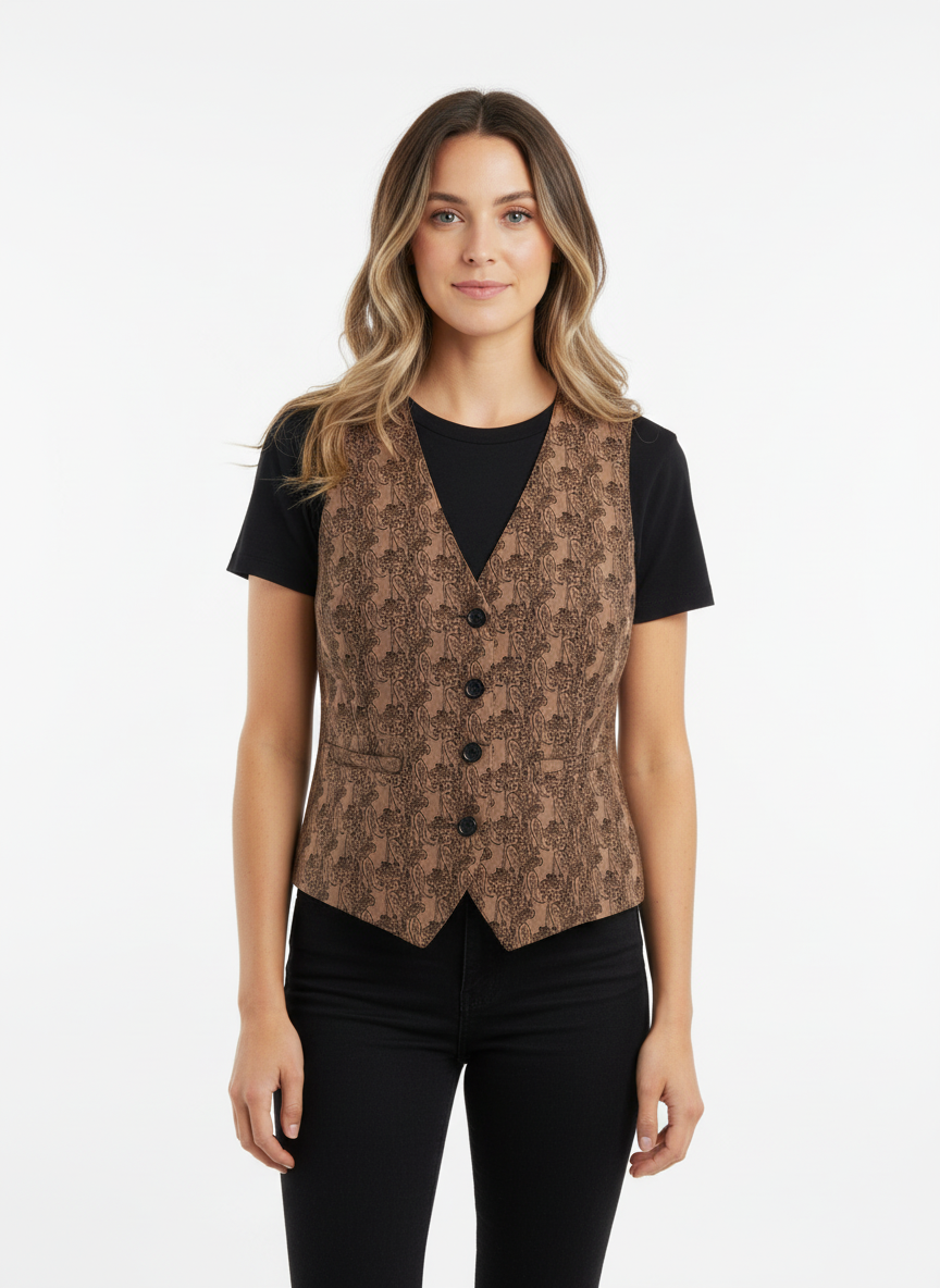 Vintage Valia Paisley Button Vest