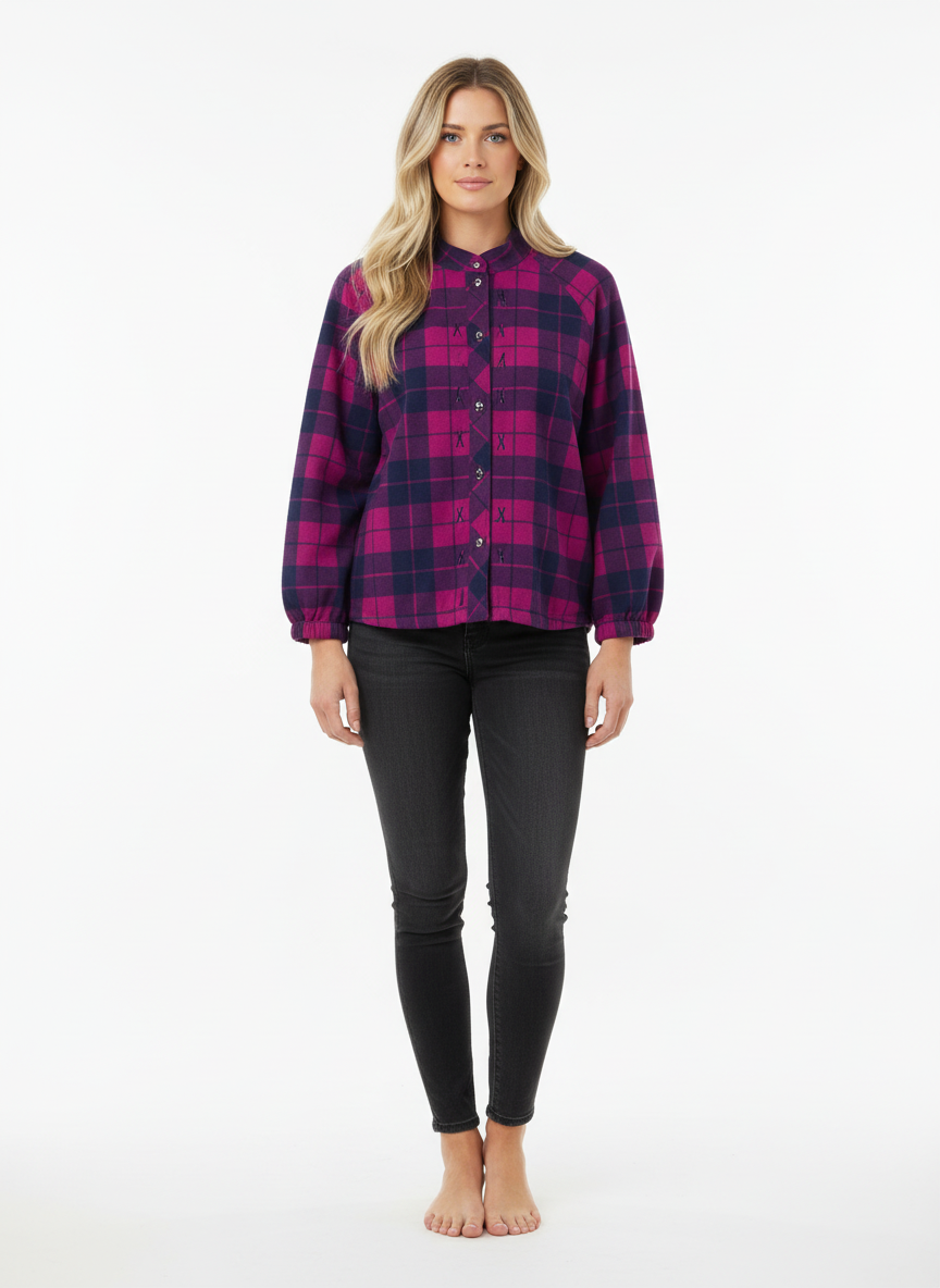 Vintage Fuchsia Plaid Jacket- Made in Canada