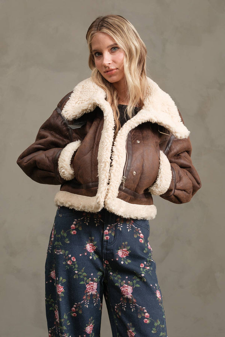Alpine Cropped Shearling Jacket