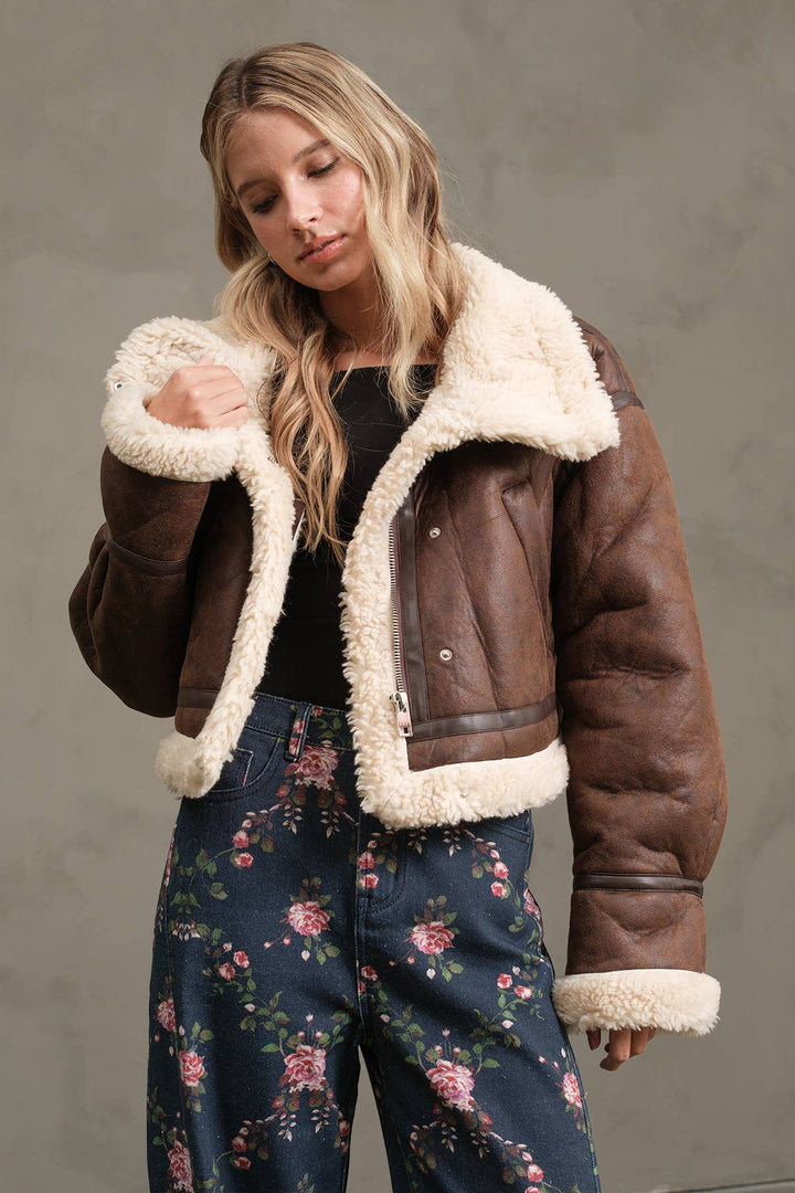 Alpine Cropped Shearling Jacket