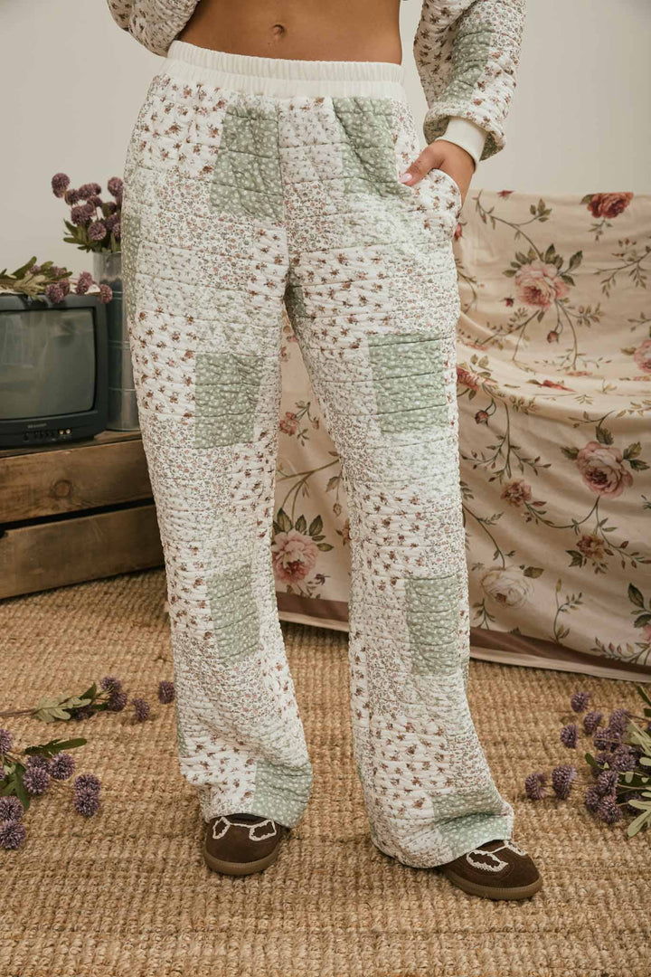 Floral Patchwork Quilted Sweatshirt