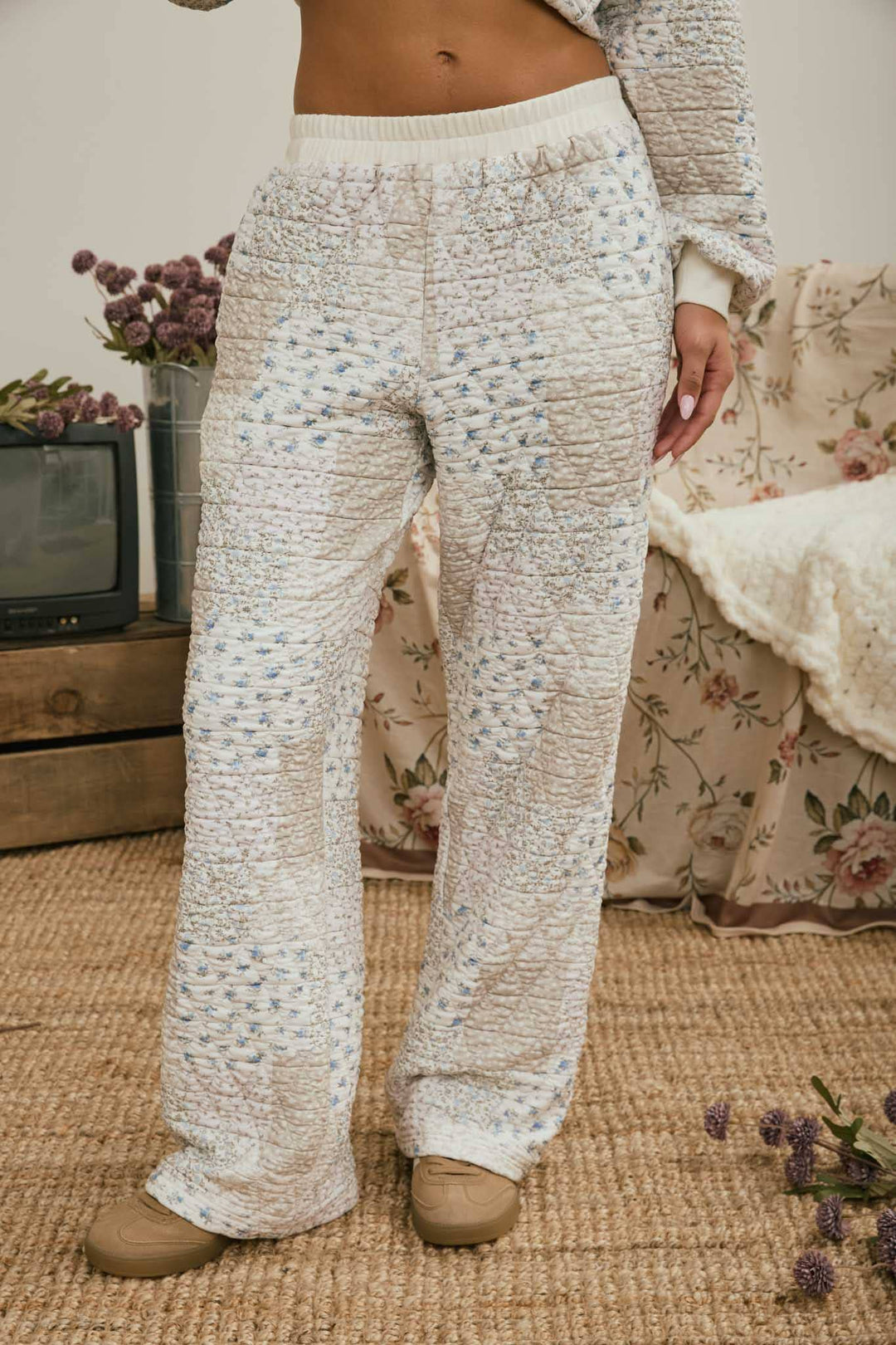 Floral Patchwork Quilted Sweatshirt