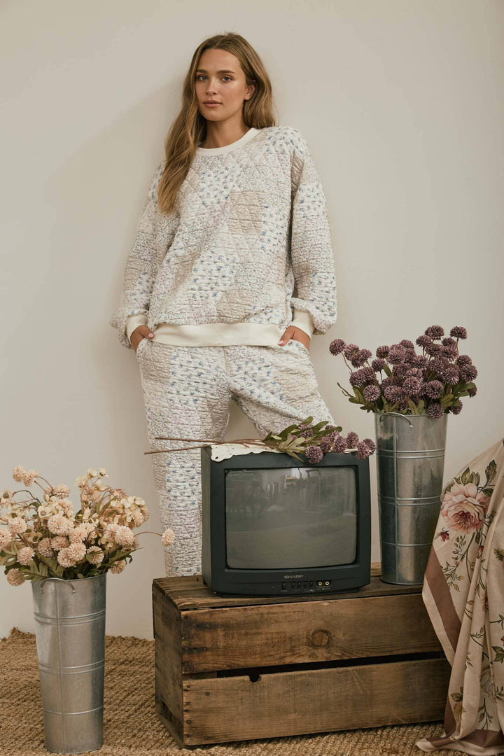 Floral Patchwork Quilted Pants