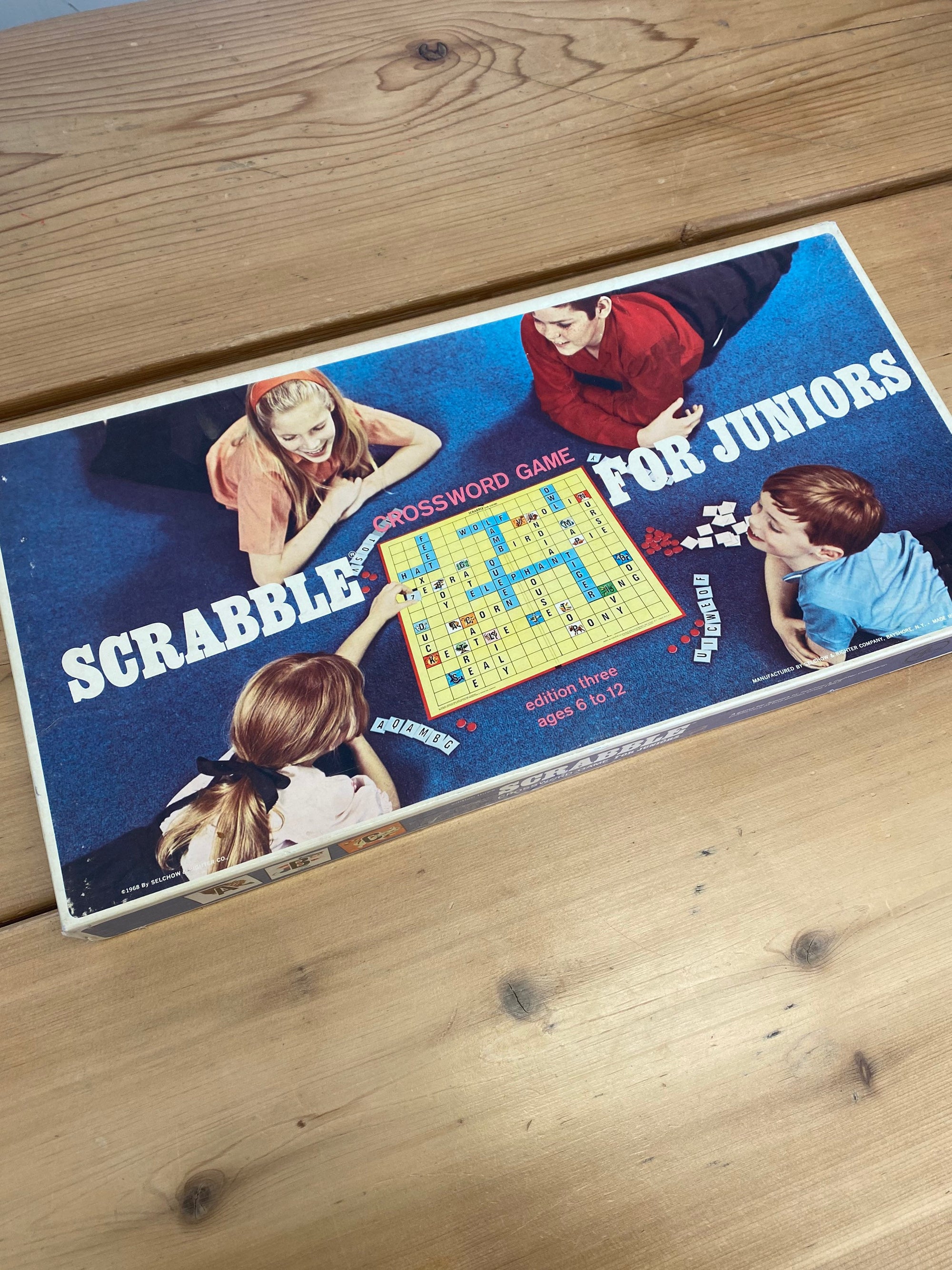 Vintage 70s Junior Scrabble Board Game