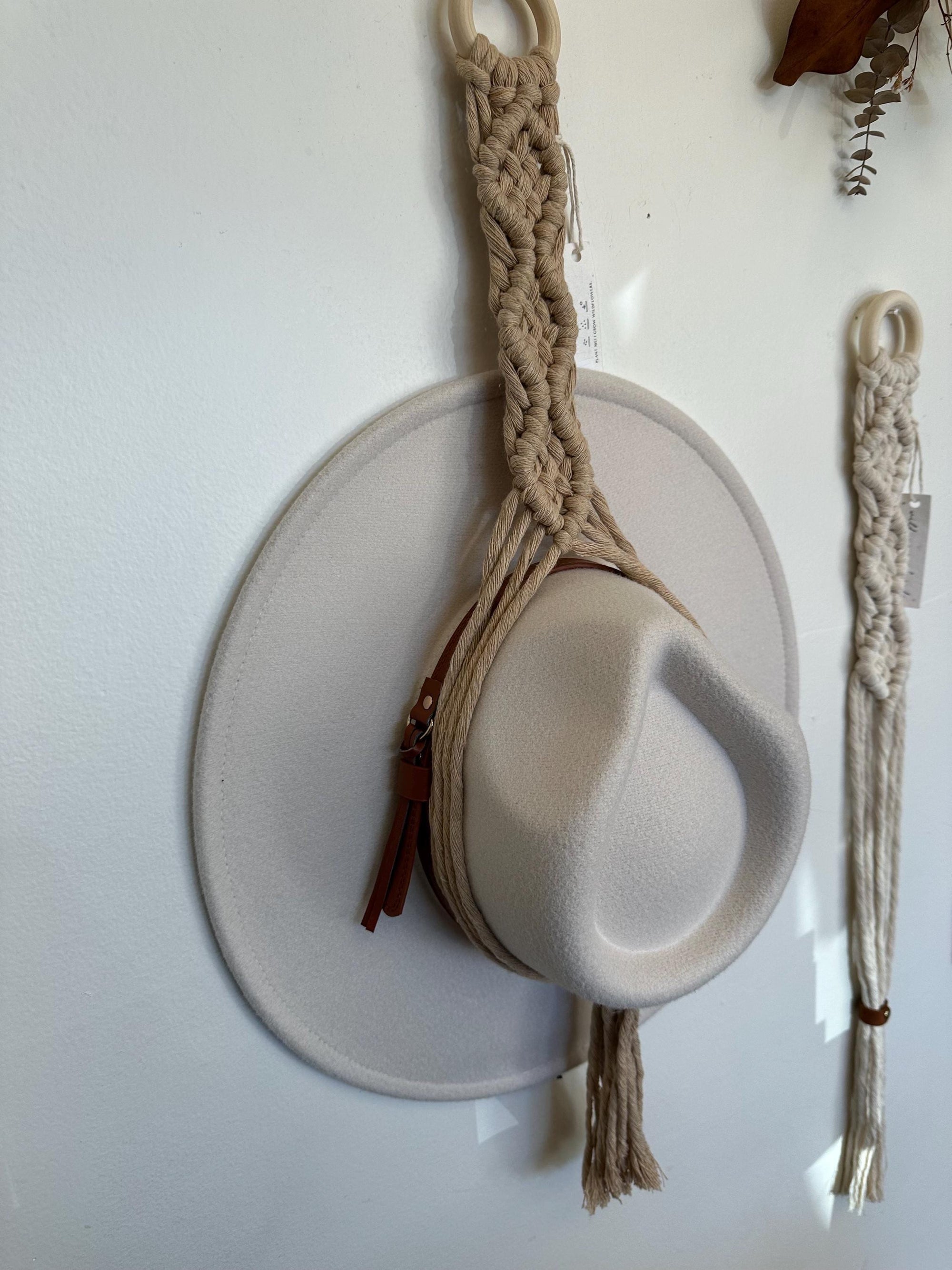 Wildmoon Threads Macrame Taupe Hat Hanger