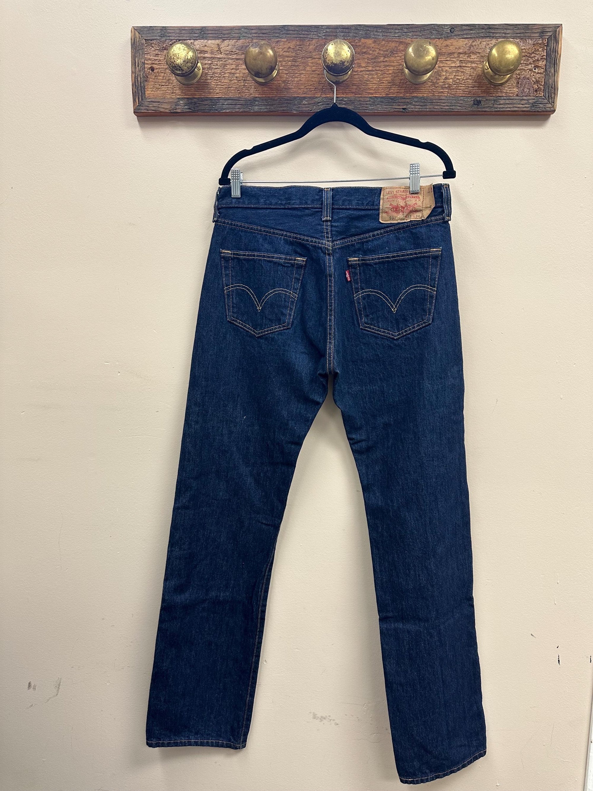 Vintage Dark Blue Wash 501 Levi Jeans