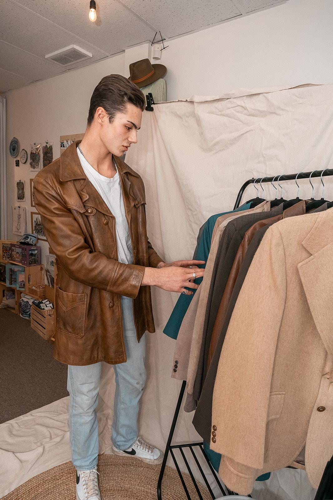 Vintage 1970s Long Brown Leather Made in Canada Jacket