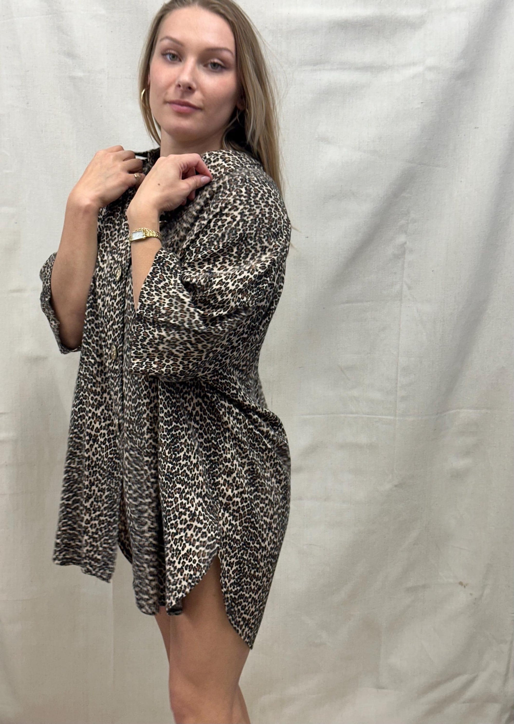 Vintage 80s Leopard Print Lounge Set | Plus Size 16