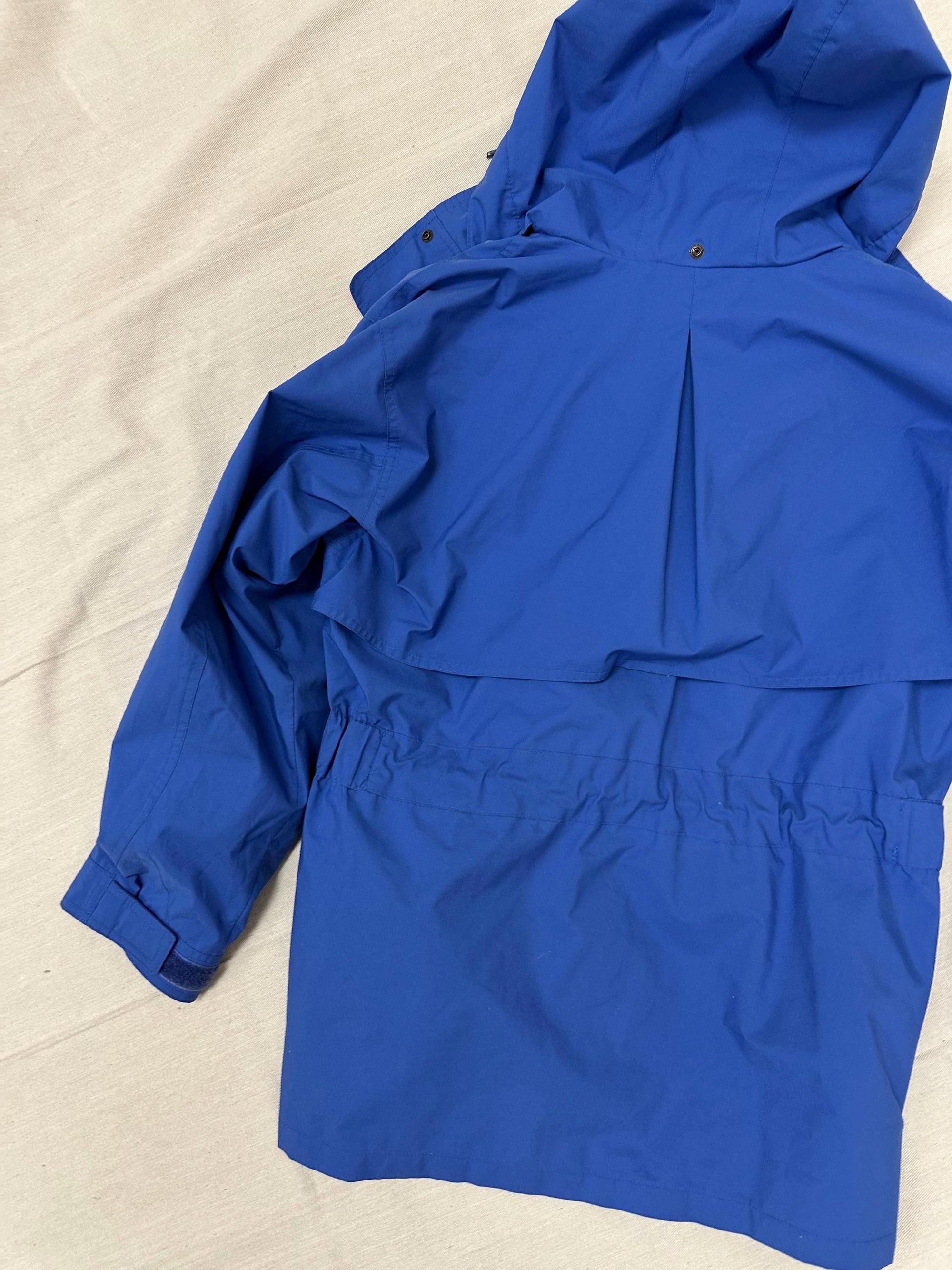 Vintage 90s Cabelas Neon Blue Pink Teal Retro Rain Jacket | Size Large