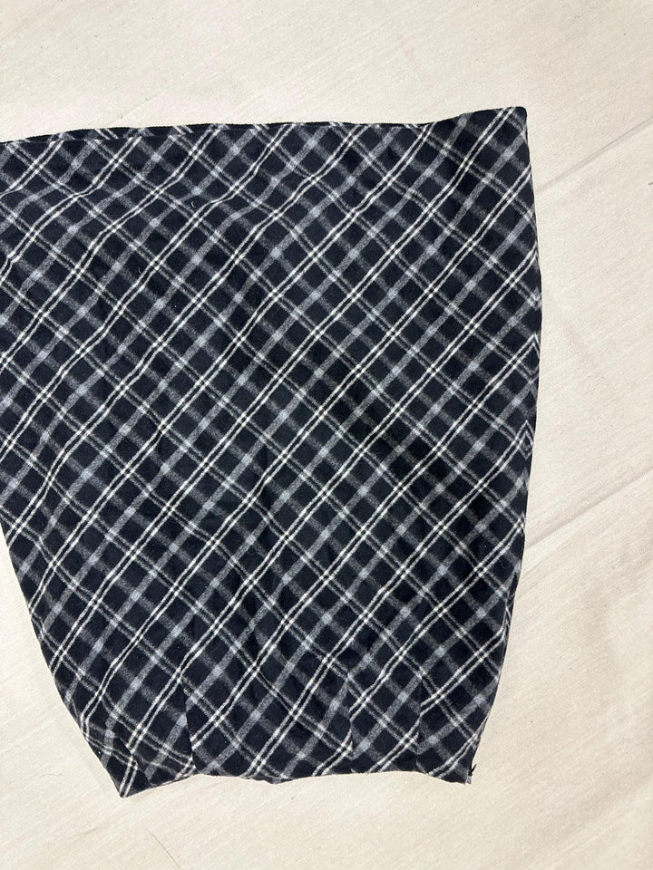 Vintage 90s Black Grey Plaid Aline Pencil Skirt | Grunge | Tag Size Ladies 8