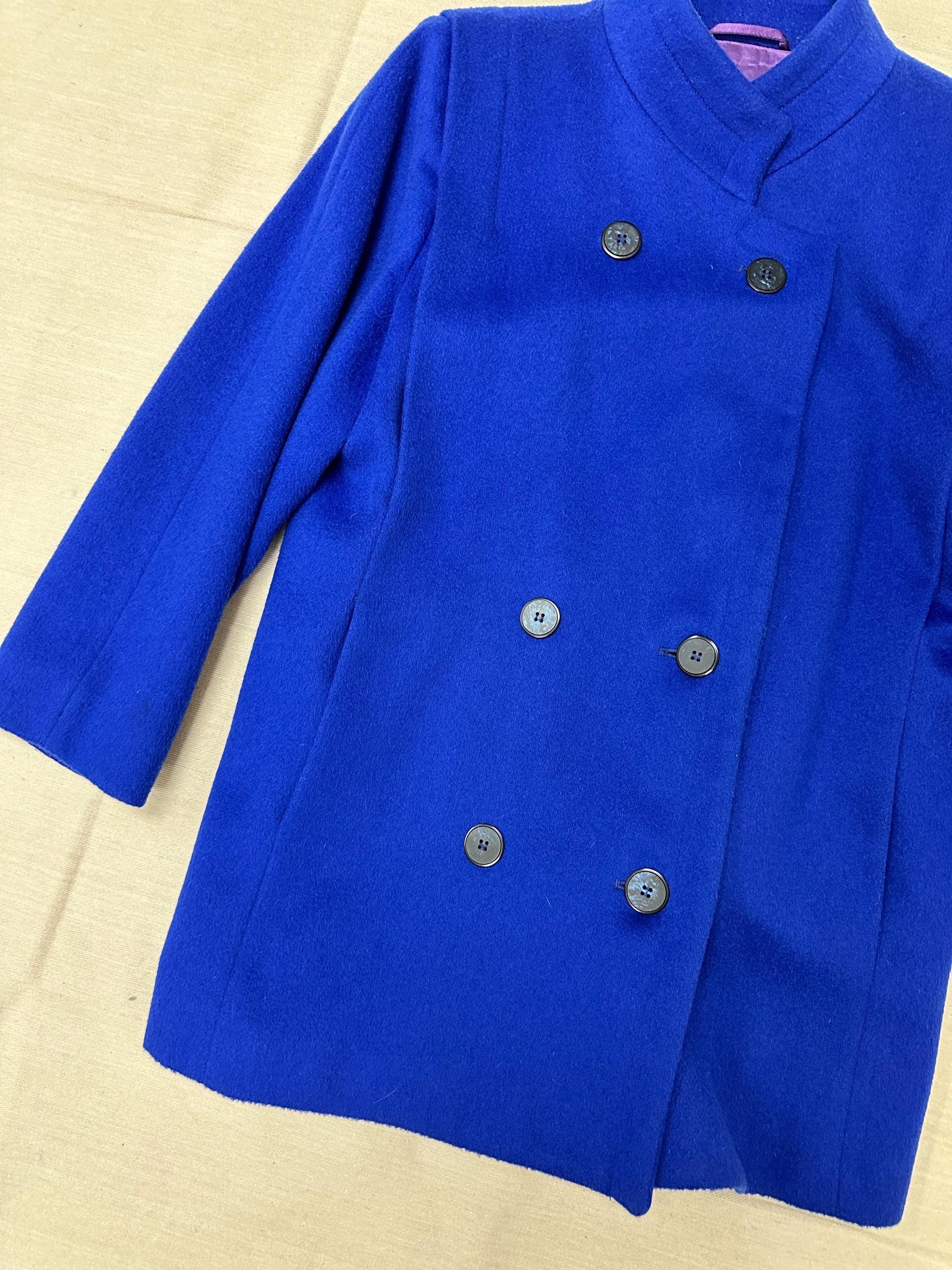 Vintage 80s Double Button London Fog Cobalt Blue Coat | Size Large