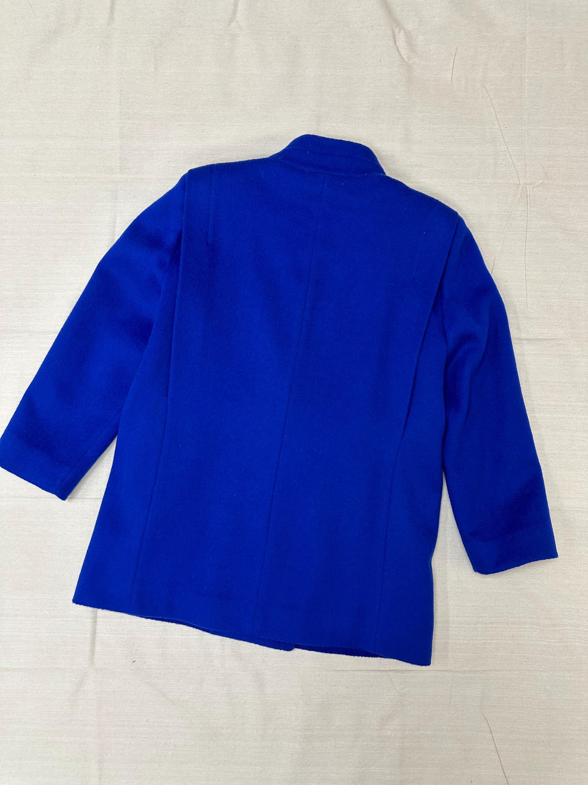 Vintage 80s Double Button London Fog Cobalt Blue Coat | Size Large