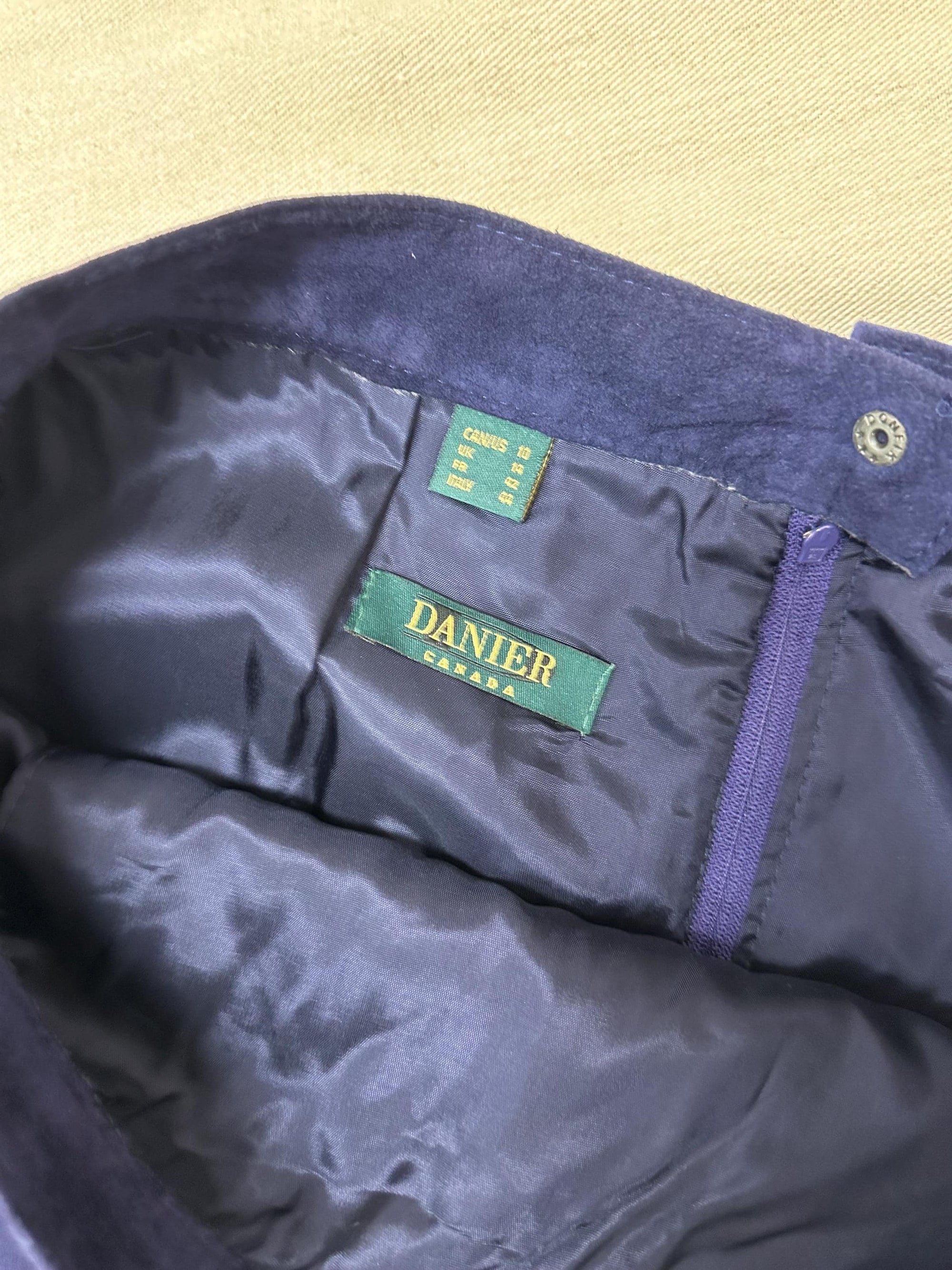 Vintage 80s Purple Maxi Suede Daniel Skirt | Size 10 | Made in Canada