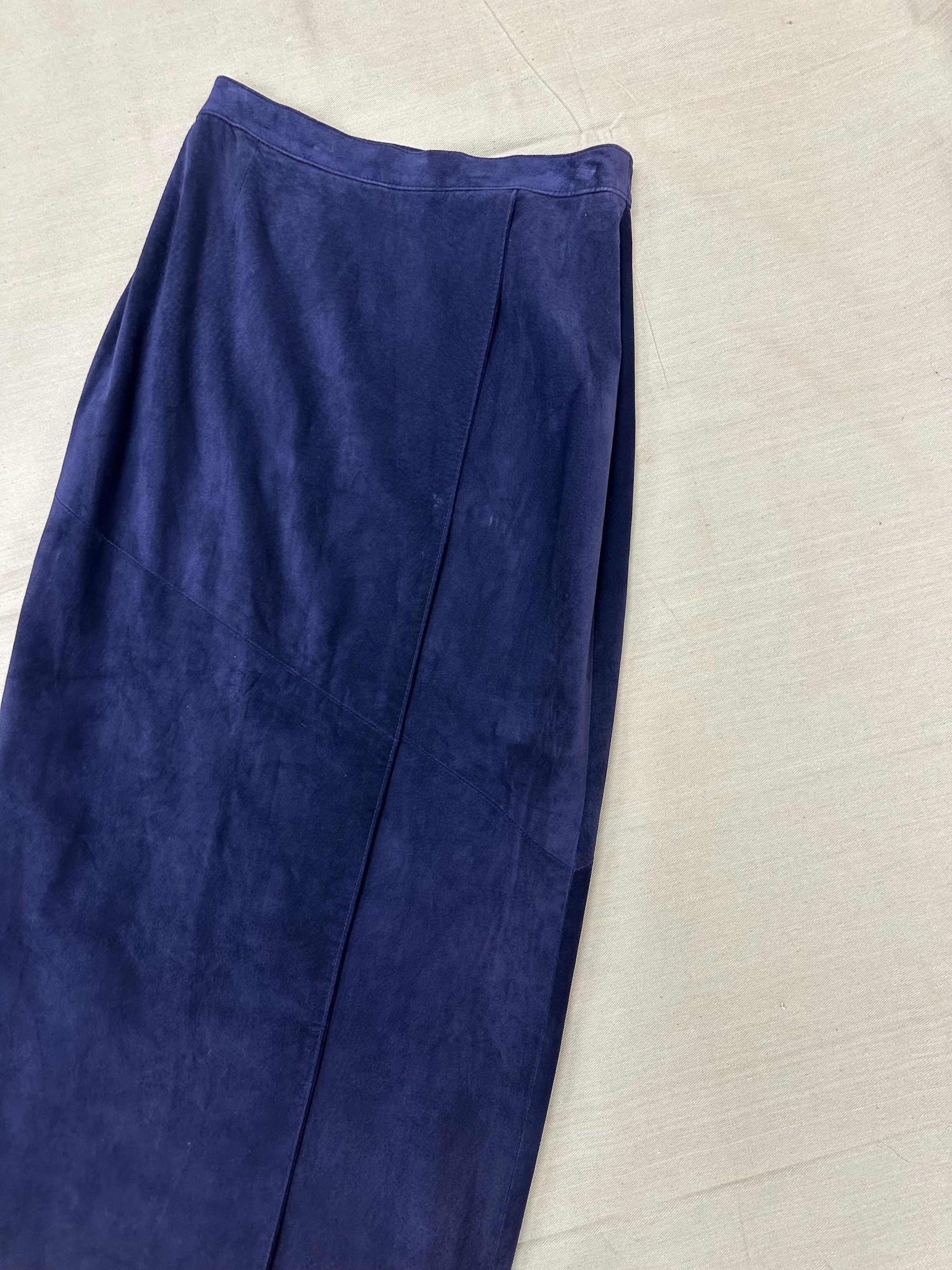 Vintage 80s Purple Maxi Suede Daniel Skirt | Size 10 | Made in Canada