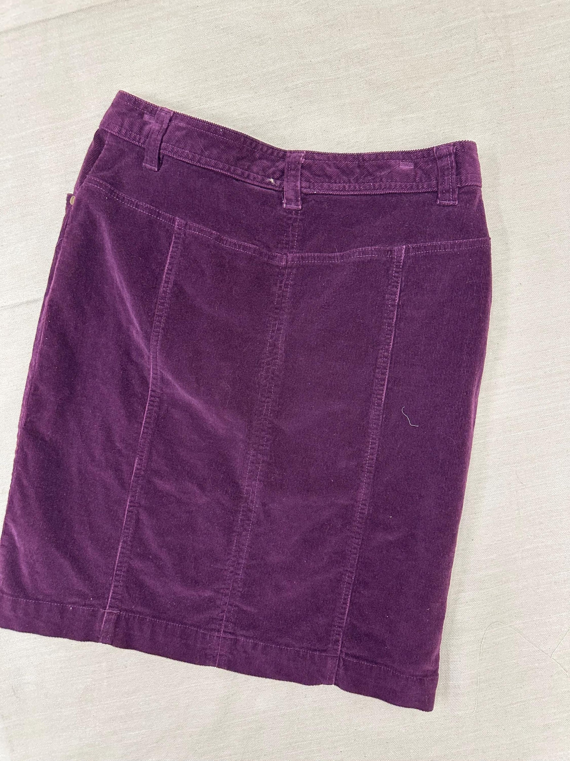Vintage 90s Purple Corduroy Pencil Skirt | Size 6