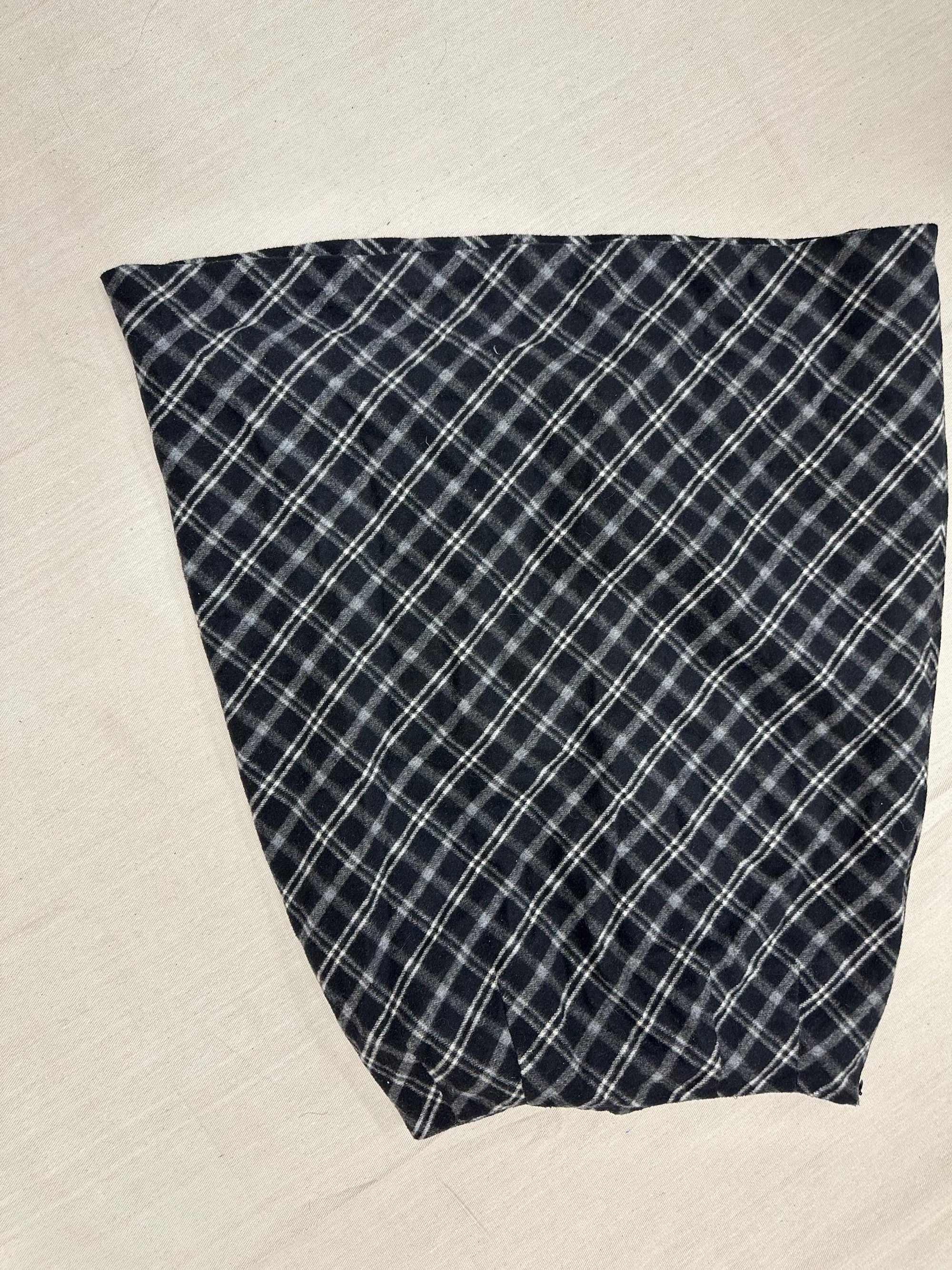 Vintage 90s Black Grey Plaid Aline Pencil Skirt | Grunge | Tag Size Ladies 8