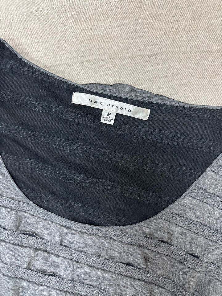 Vintage Y2K Grey Ruffle Tunic Dress | Size Medium