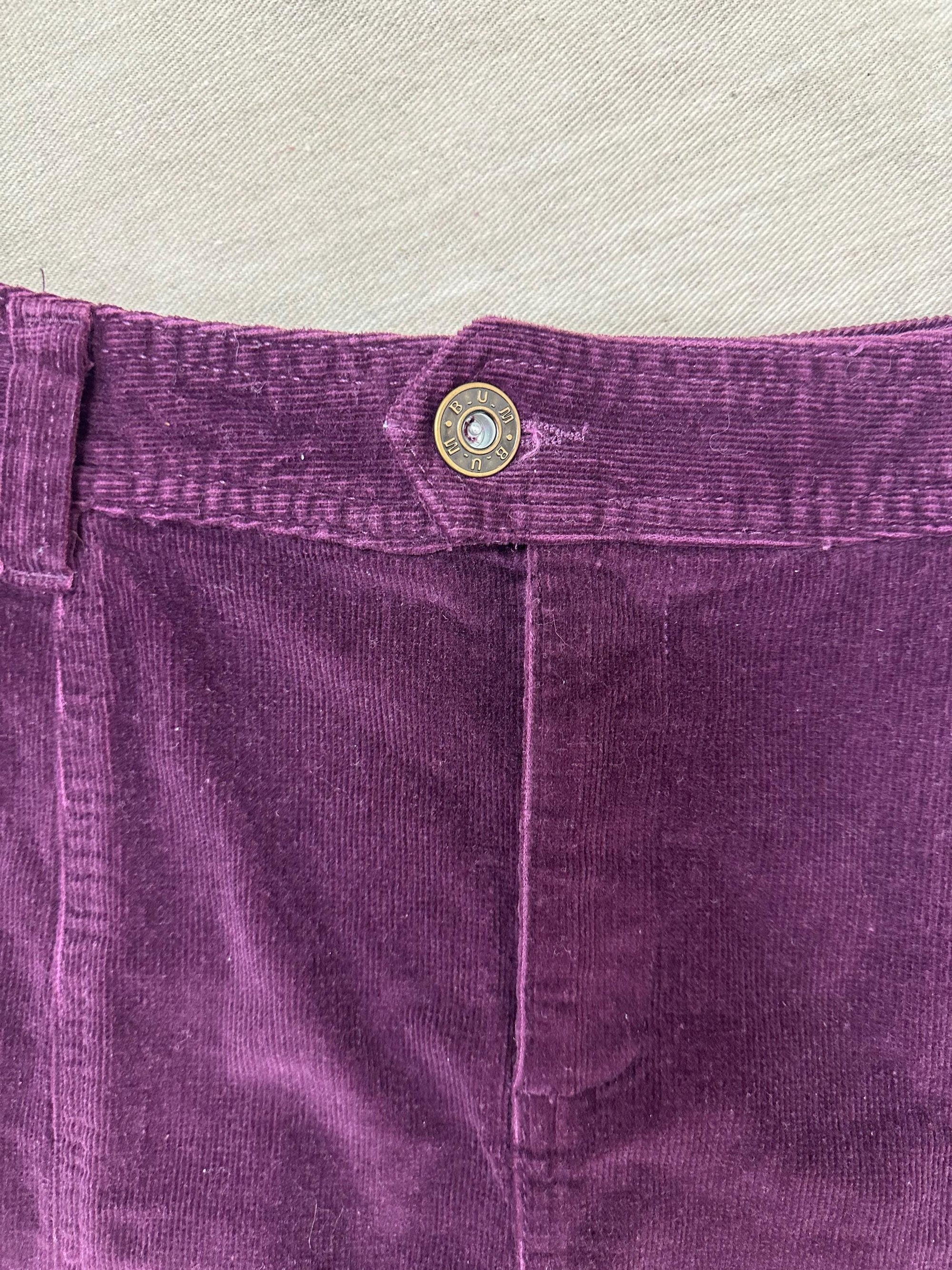 Vintage 90s Purple Corduroy Pencil Skirt | Size 6