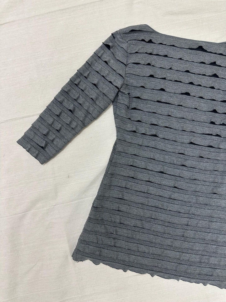 Vintage Y2K Grey Ruffle Tunic Dress | Size Medium
