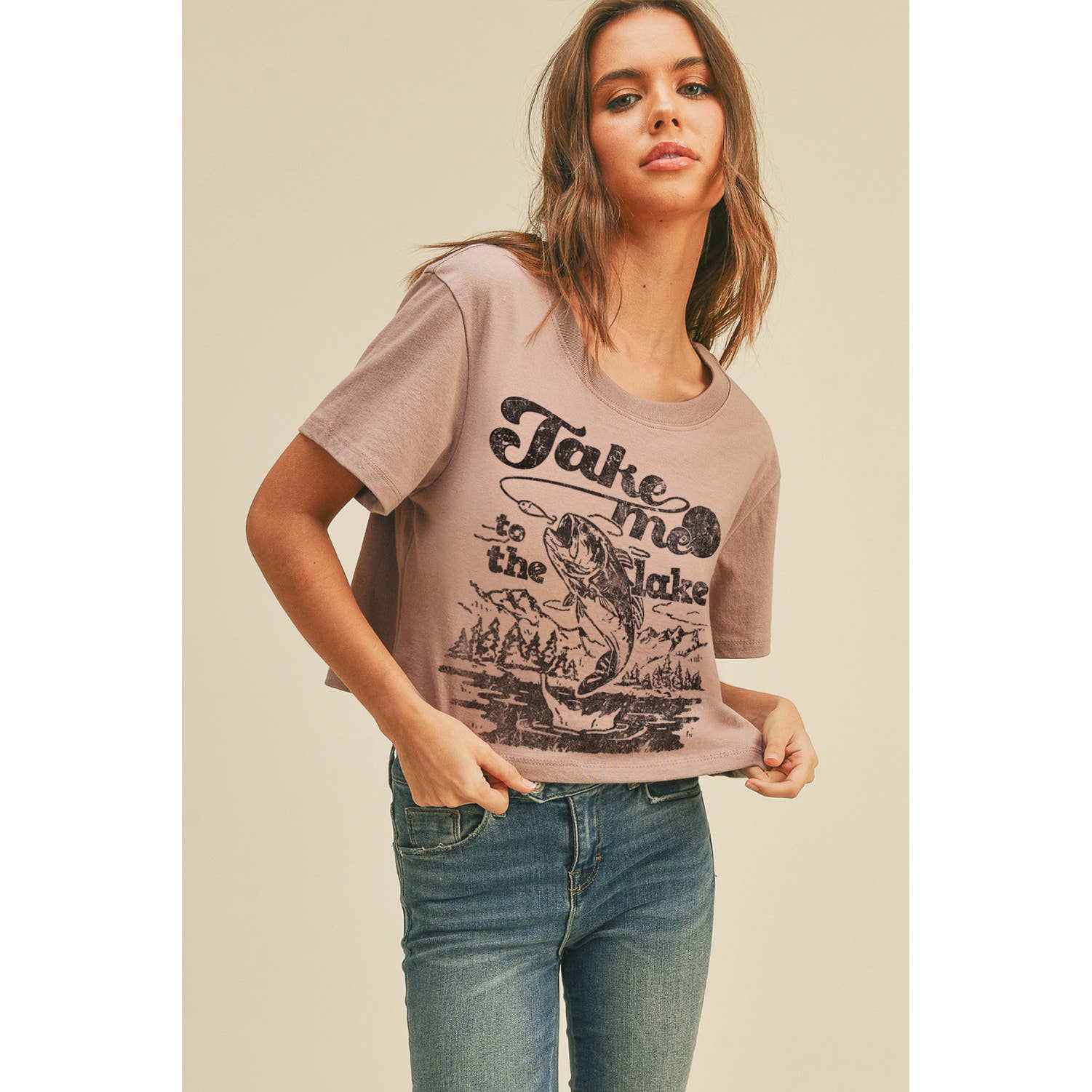 Take Me to the Lake Graphic Tee: ANTLER