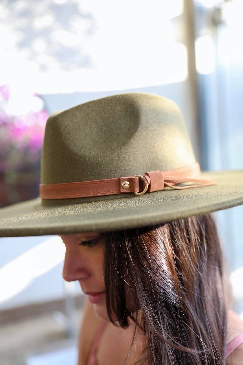 Loretta Flat Brim Buckle Hat