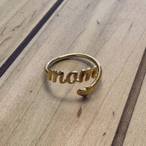 Standout 18K Gold Mom Ring