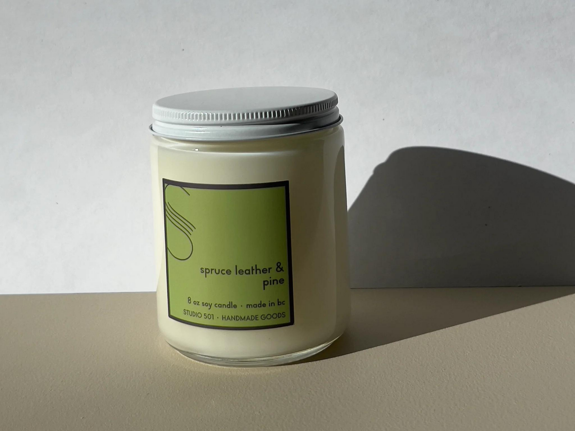 501 Spruce Leather & Pine 8 oz Candle