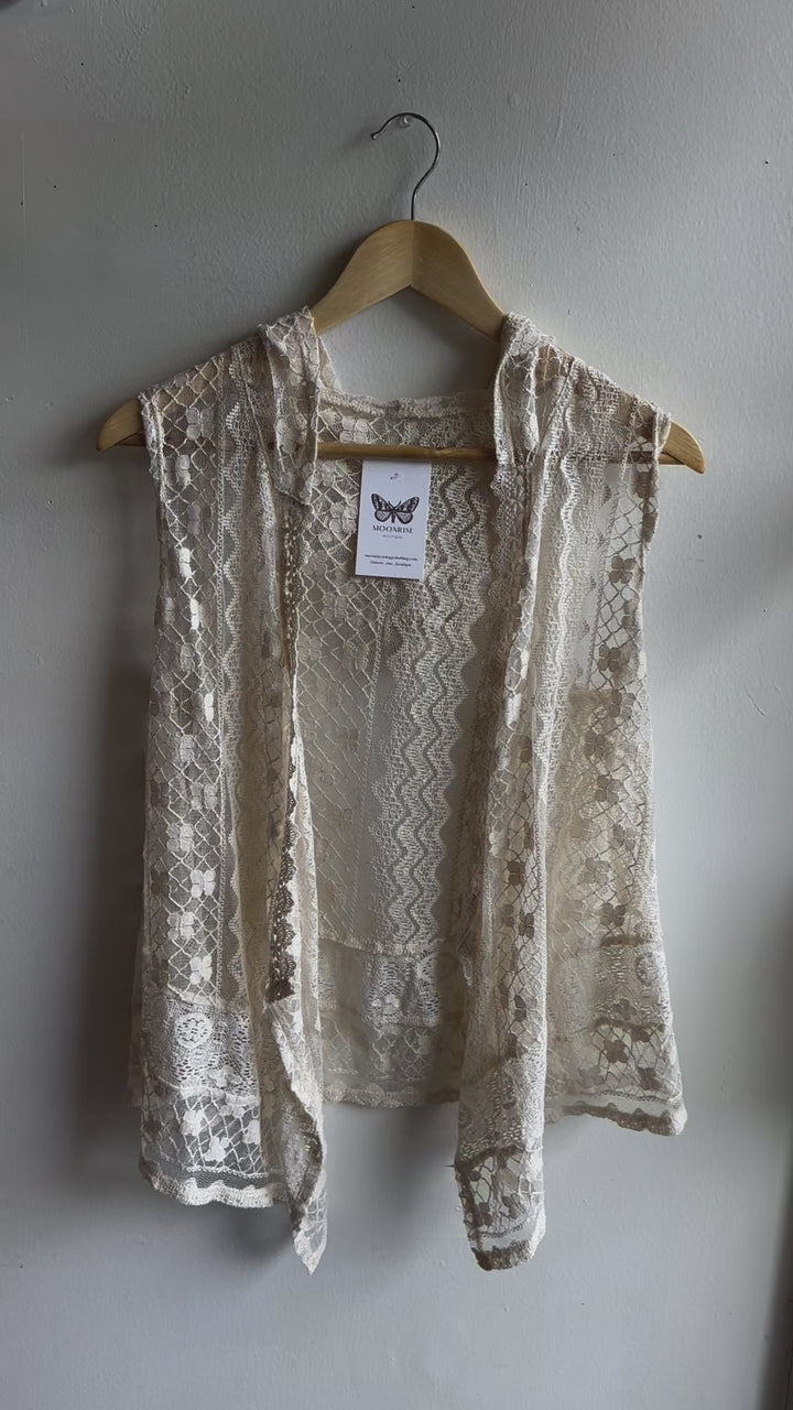Lace Vest with Hood | Size Medium/Large